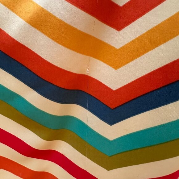 Judith March Dress Chevron Ruffled Retro Strapless  Flower Accent Festival Large - Picture 6 of 7